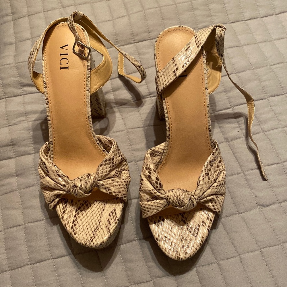 Snakeskin platform shoes